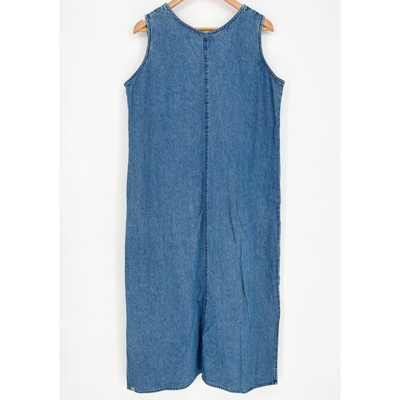 Braxton Studded Denim Vintage Denim Maxi Jumper Dress Size L/XL *FLAWED* - Picture 5 of 6